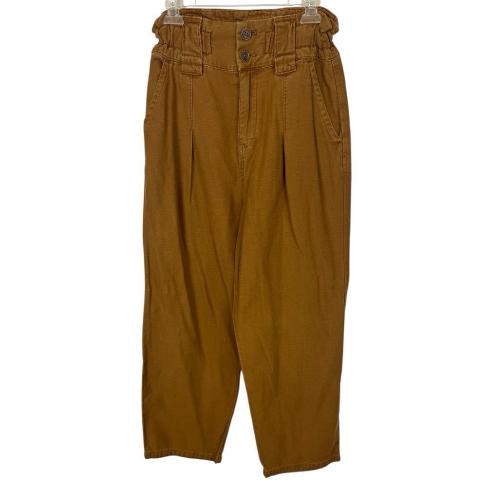 Free people pleated front high waisted pegged cropped pants size 8
